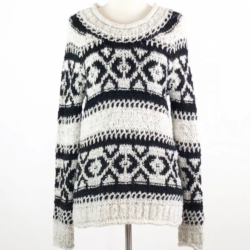 Free People Chunky Knit Reed Fairisle Sweater - Picture 2 of 8